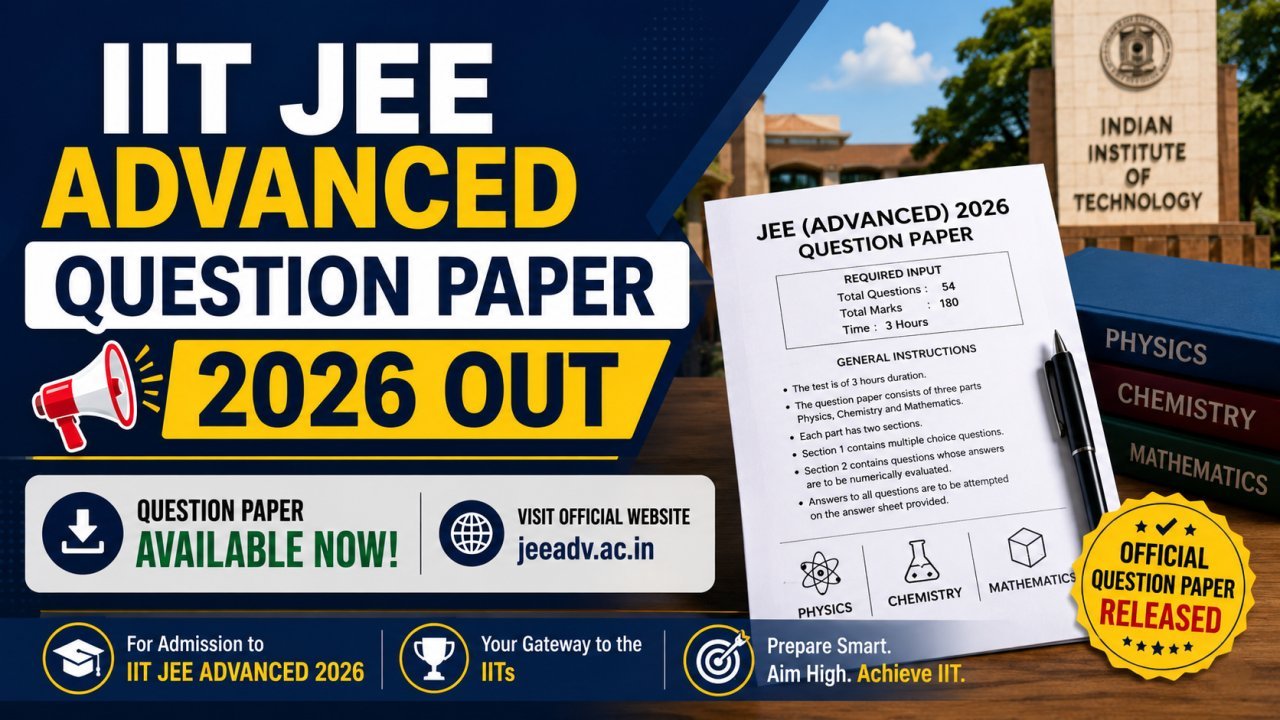 IIT JEE Advanced Question Paper 2026 Out