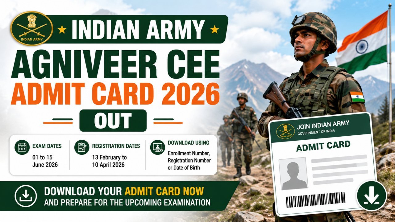 Indian Army Agniveer CEE Admit Card 2026 Out